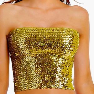 Gold sequin Tube Top